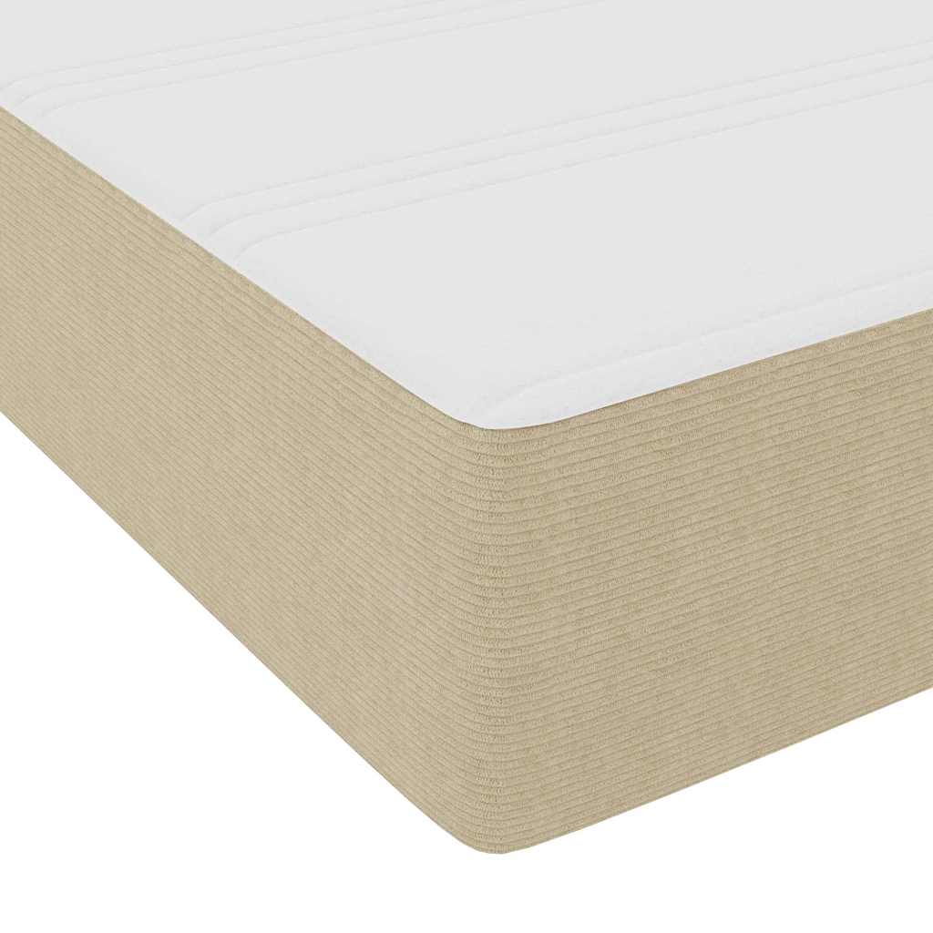 Box Spring Seng med Madras Beige, Hvid Corduroy stof 100 x 200 cm 10 8721158292889 detail en hd 2