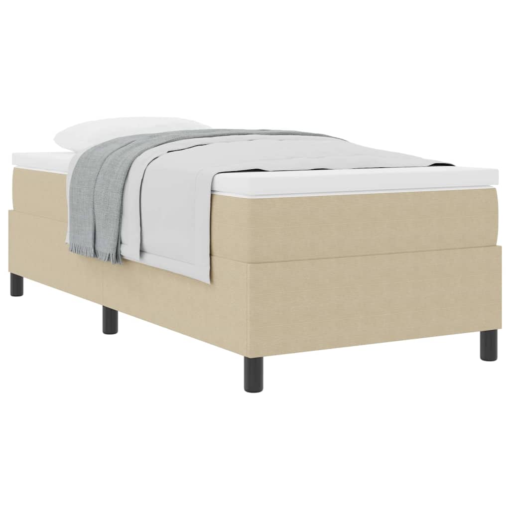 Box Spring Seng med Madras Beige, Hvid Corduroy stof 100 x 200 cm 3 8721158292889 wbg mo en hd 1