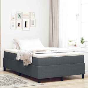 Postel s boxspringem Tmavě šedá a bílá 120 x 190 cm - obrázek 1