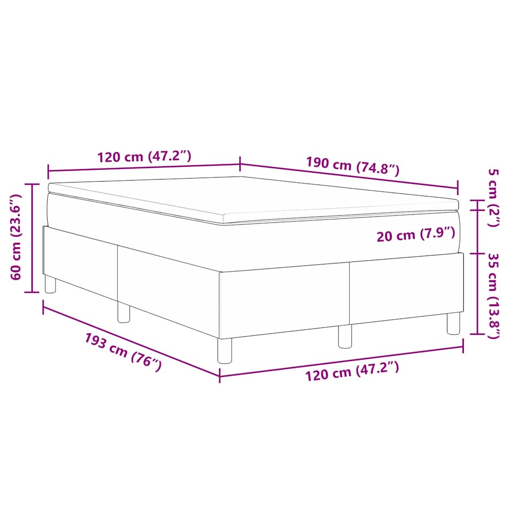 Postel s boxspringem Krémová a bílá 120 x 190 cm - obrázek 13