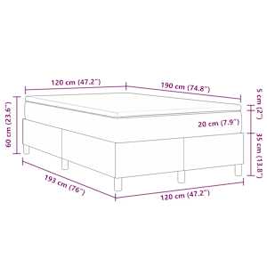 Postel s boxspringem Krémová a bílá 120 x 190 cm - obrázek 13