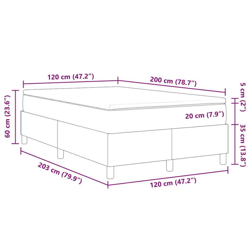 Postel s boxspringem Krémová a bílá 120 x 200 cm - obrázek 13