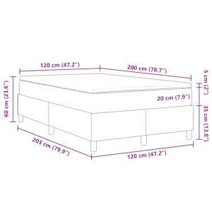 Postel s boxspringem Modrá a bílá 120 x 200 cm Žebrovaná látka - obrázek 13