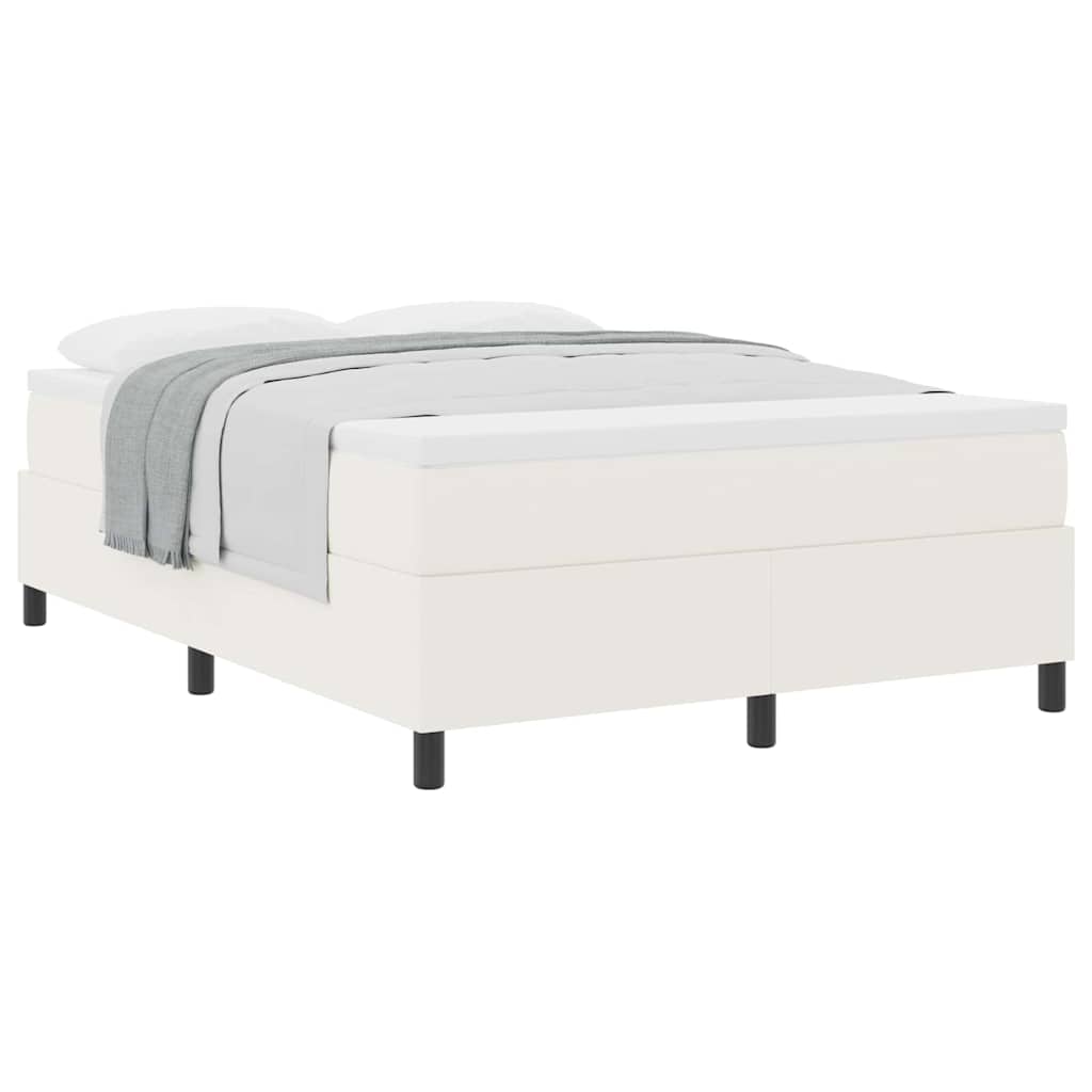 Thumbnail - vidaXL Boxspringbett Creme und Weiß 140 x 190 cm Cordstoff