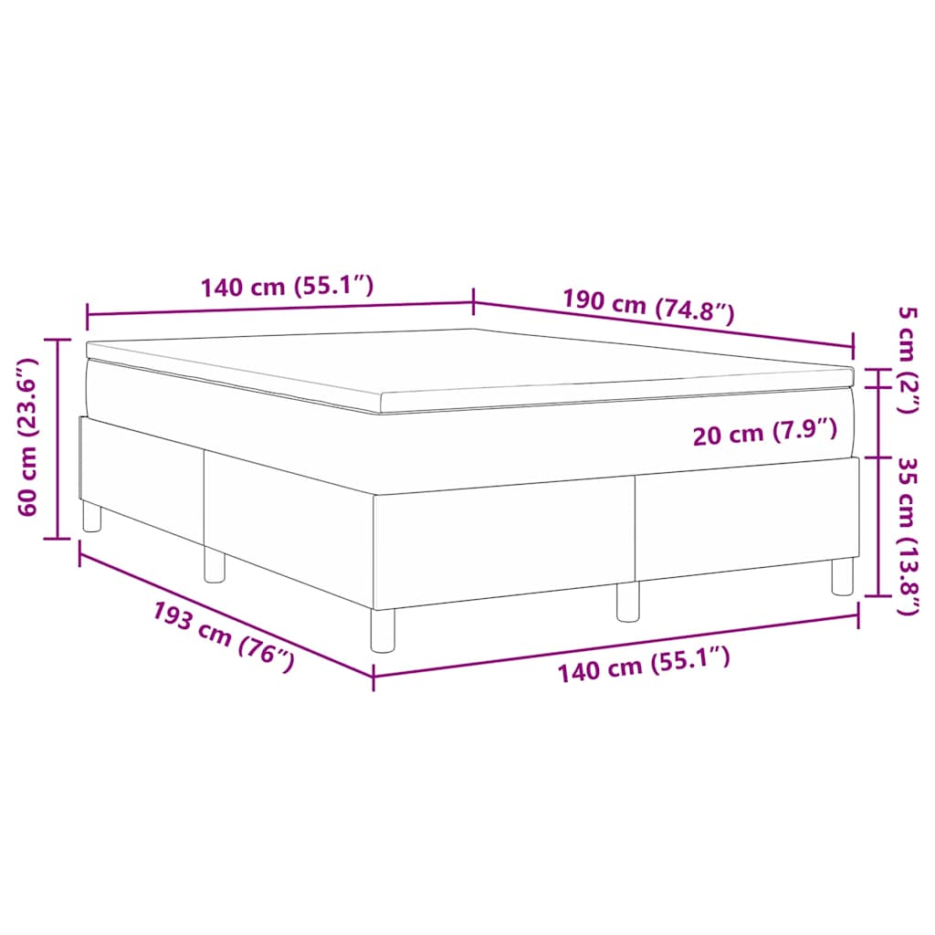 Postel s boxspringem Krémová a bílá 140 x 190 cm - obrázek 13