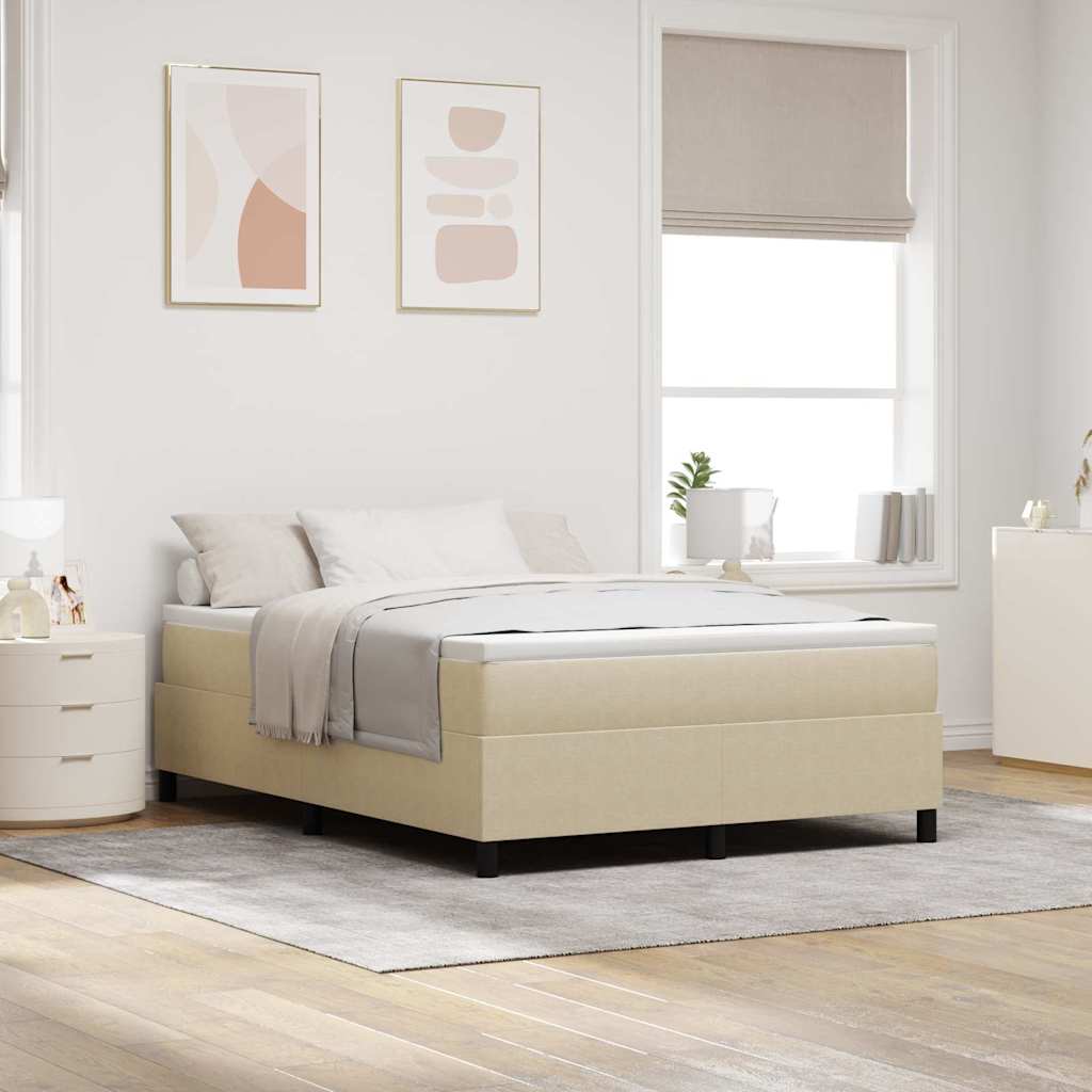 vidaXL Boxspringbett mit Matratze in Hellgrün-Grau, 140 x 200 cm, Cord-Stoff