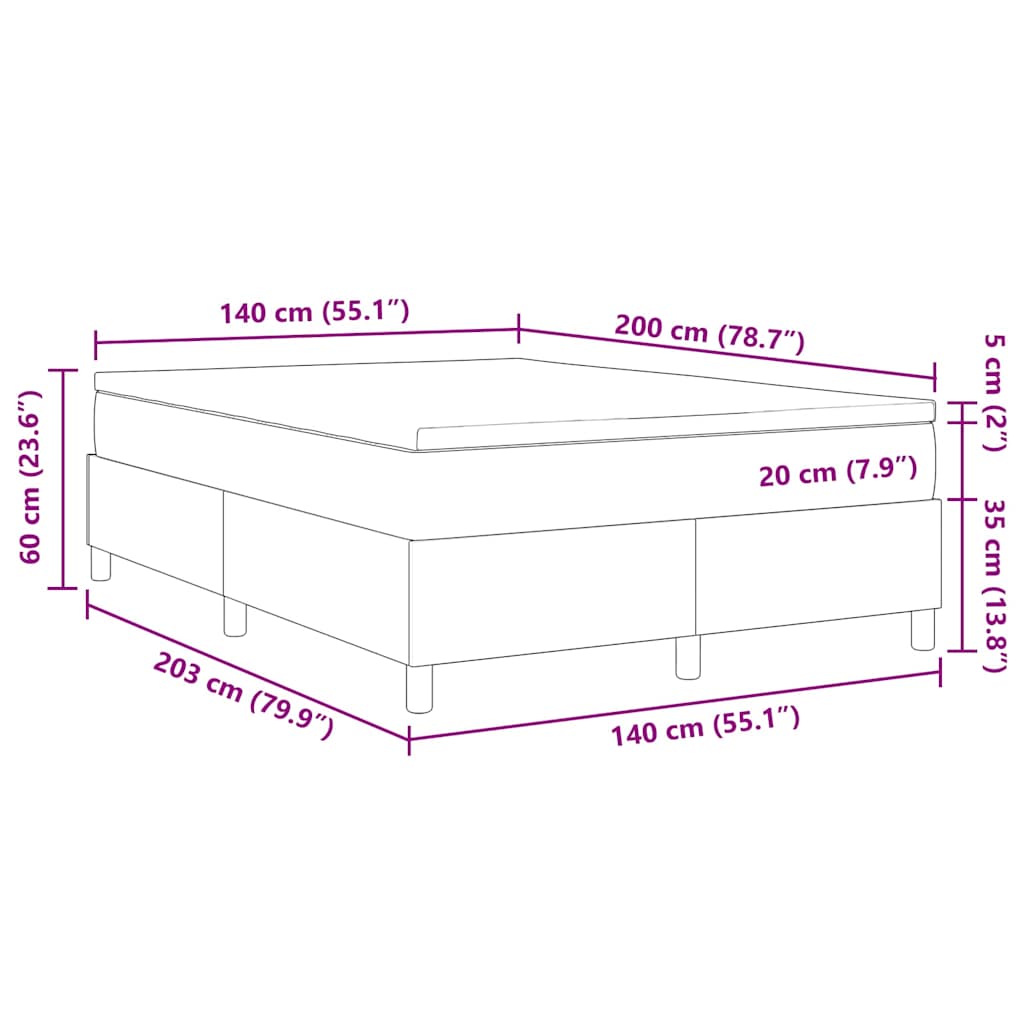 Postel s boxspringem Světle šedá a bílá 140 x 200 cm - obrázek 13