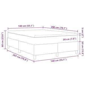Postel s boxspringem Tmavě šedá a bílá 140 x 200 cm - obrázek 13
