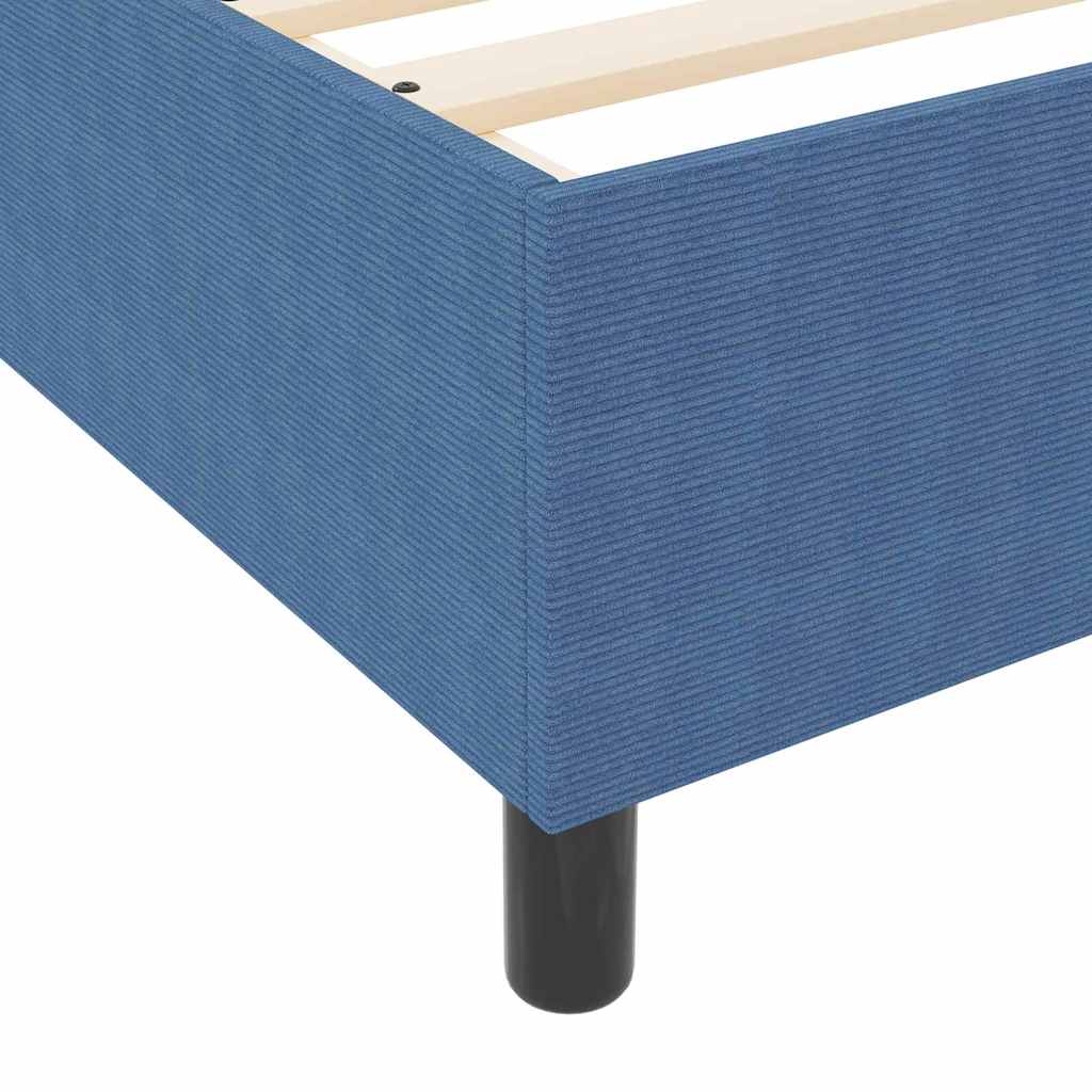 Postel s boxspringem Modrá a bílá 160 x 200 cm Žebrovaná látka - obrázek 9