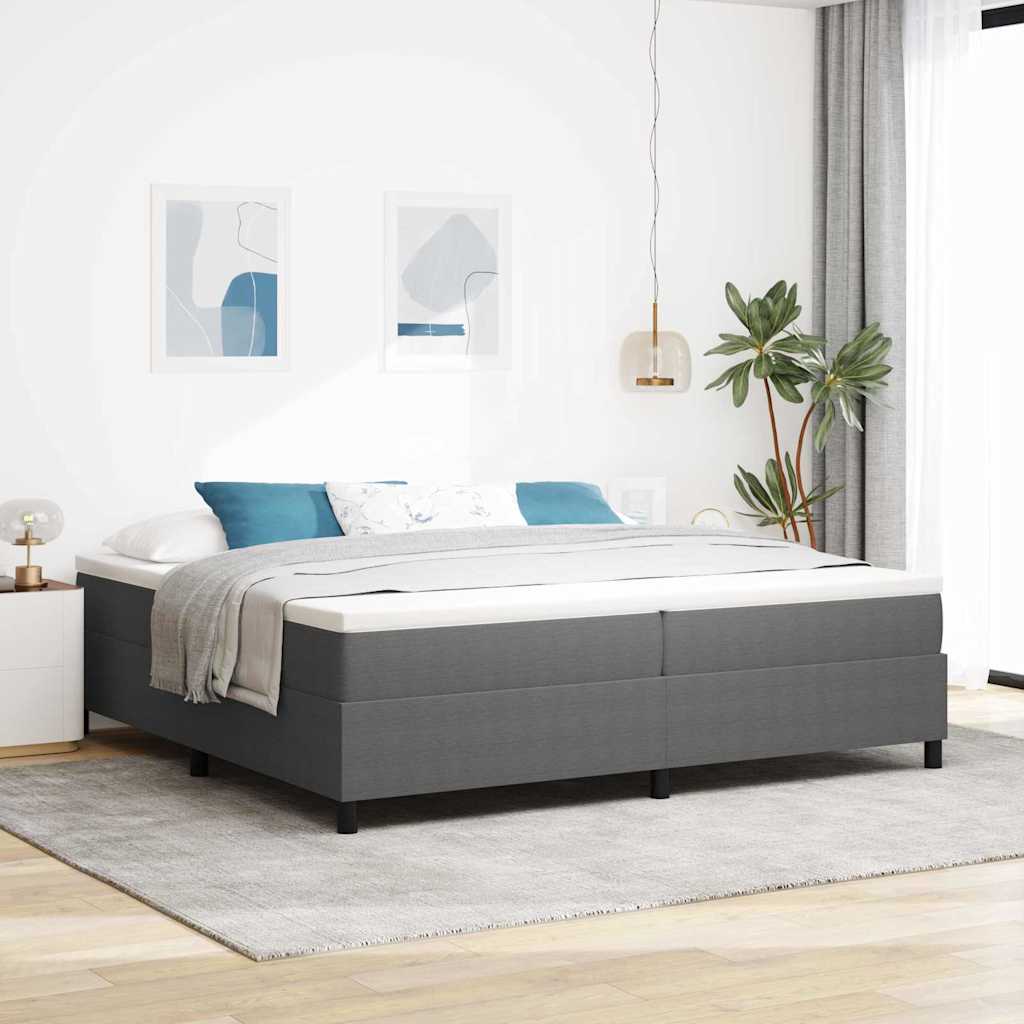 Kastispringi voodi madratsiga Helehall 200x200 cm Sametkangas