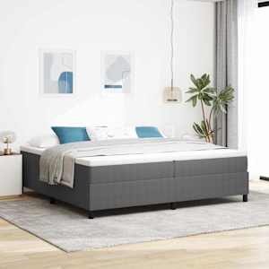 Postel s boxspringem Světle šedá a bílá 200 x 200 cm - obrázek 1