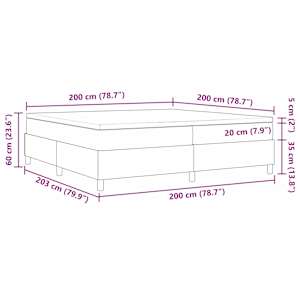 Postel s boxspringem Světle šedá a bílá 200 x 200 cm - obrázek 13