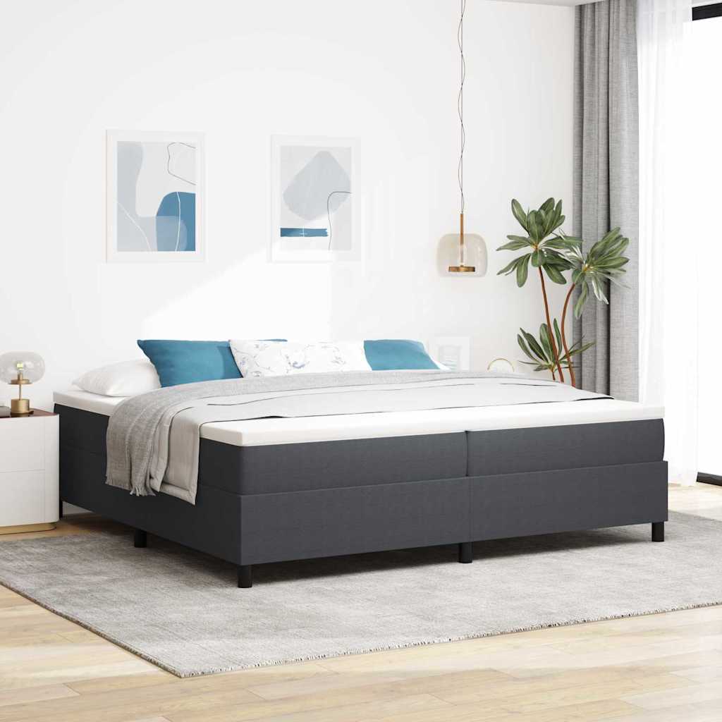 vidaXL Pat cu arcuri Gri închis și alb 203 x 200 x 60 cm