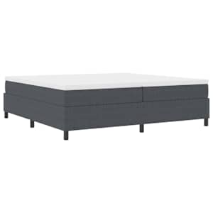 Postel s boxspringem Tmavě šedá a bílá 200 x 200 cm - obrázek 2