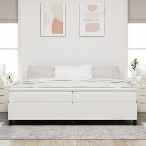 Postel s boxspringem Krémová a bílá 200 x 200 cm - obrázek 4