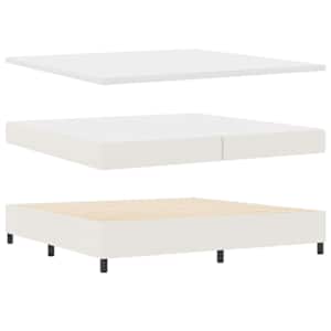 Postel s boxspringem Krémová a bílá 200 x 200 cm - obrázek 5