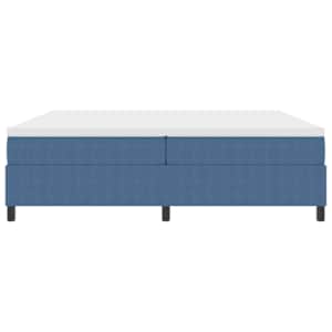 Postel s boxspringem Modrá a bílá 200 x 200 cm Žebrovaná látka - obrázek 6