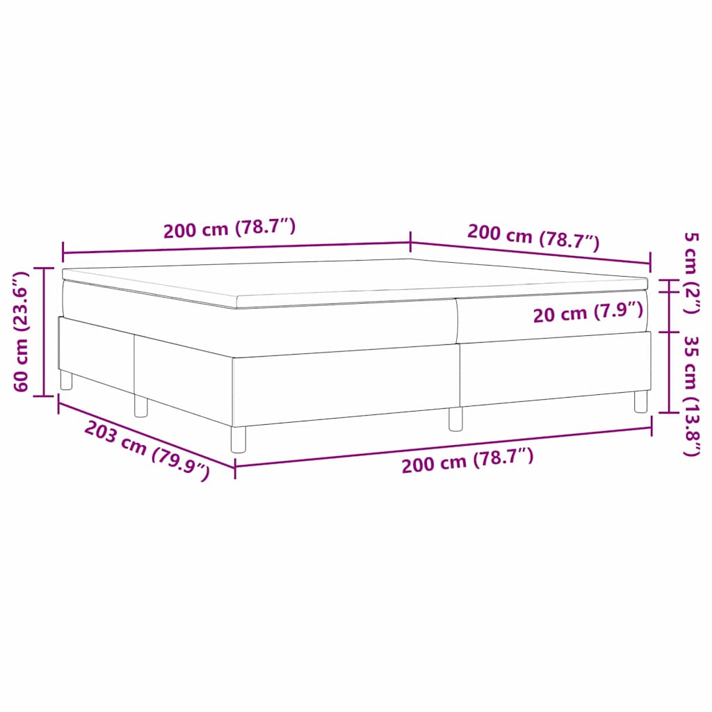 Postel s boxspringem Světle šedá a bílá 200 x 200 cm - obrázek 13