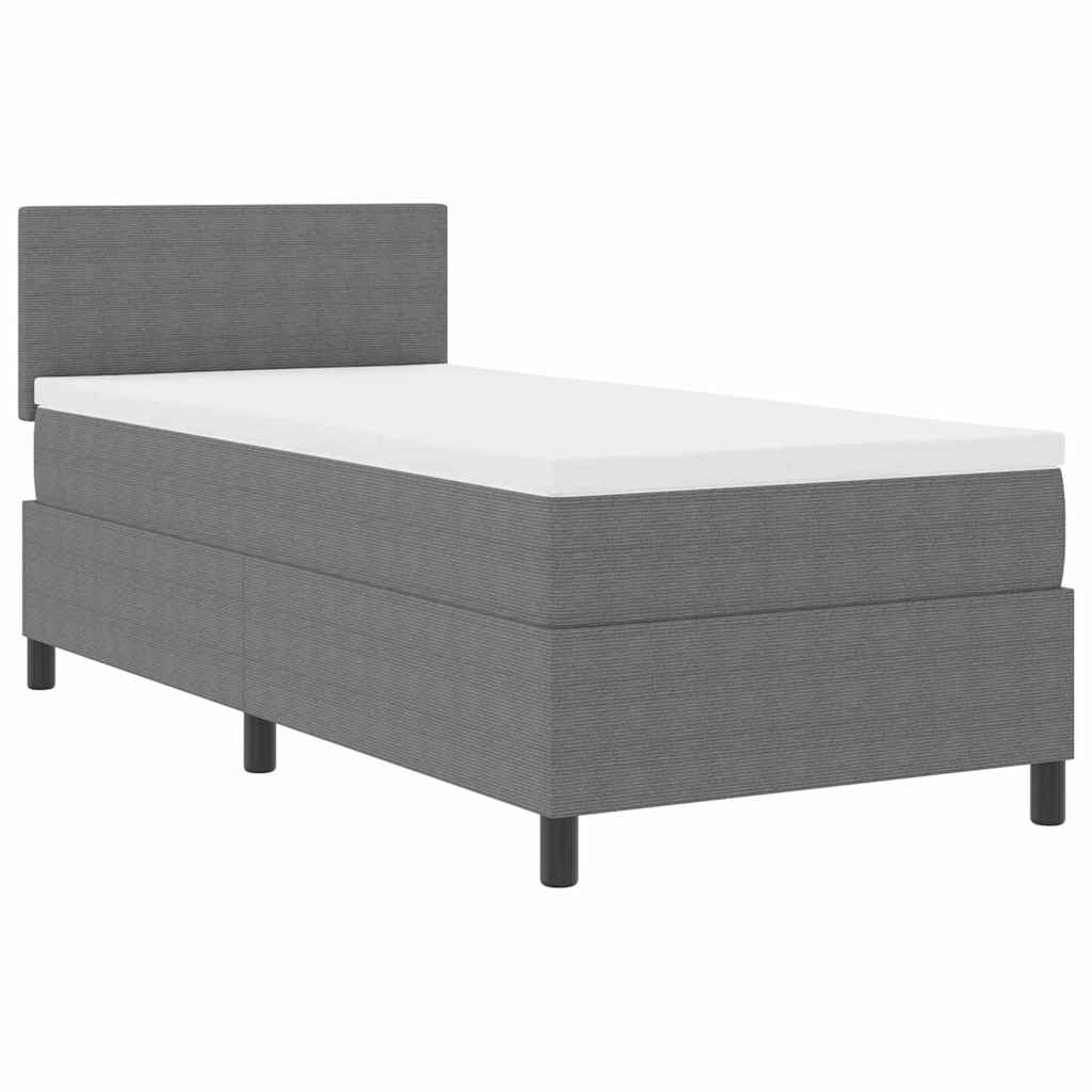  vidaXL Boxrugós ágy Kézi Világosszürke, Fehér 203 x 80 x 88 cm akciós termékkép 1
