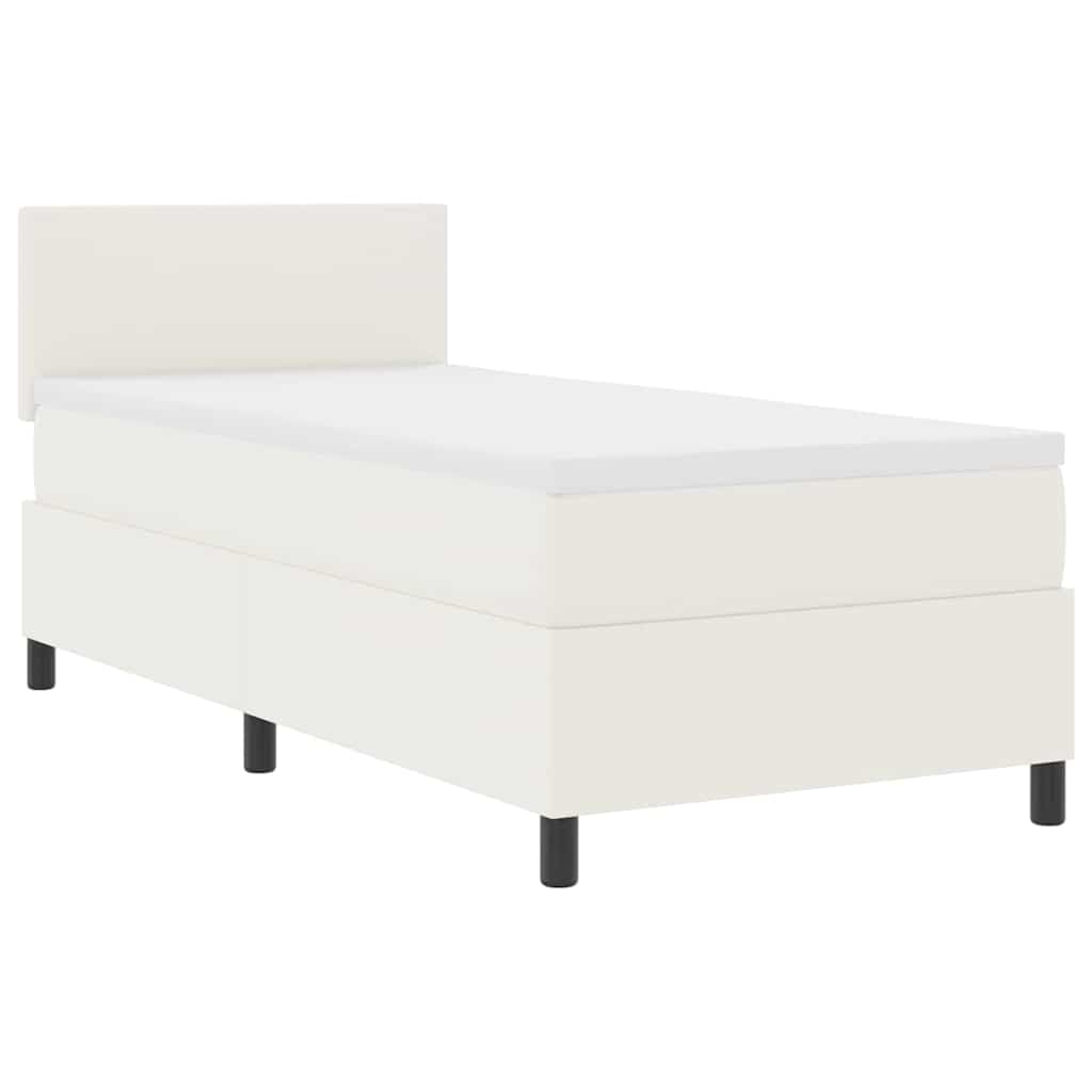  vidaXL Boxrugós ágy Kézi Krém és fehér 203 x 80 x 88 cm Bársony anyag akciós termékkép 1