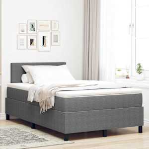 Postel s boxspringem s čelo Světle šedá a bílá 120 x 190 cm