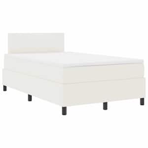 Postel s boxspringem s čelo Krémová a bílá 120 x 190 cm - obrázek 2