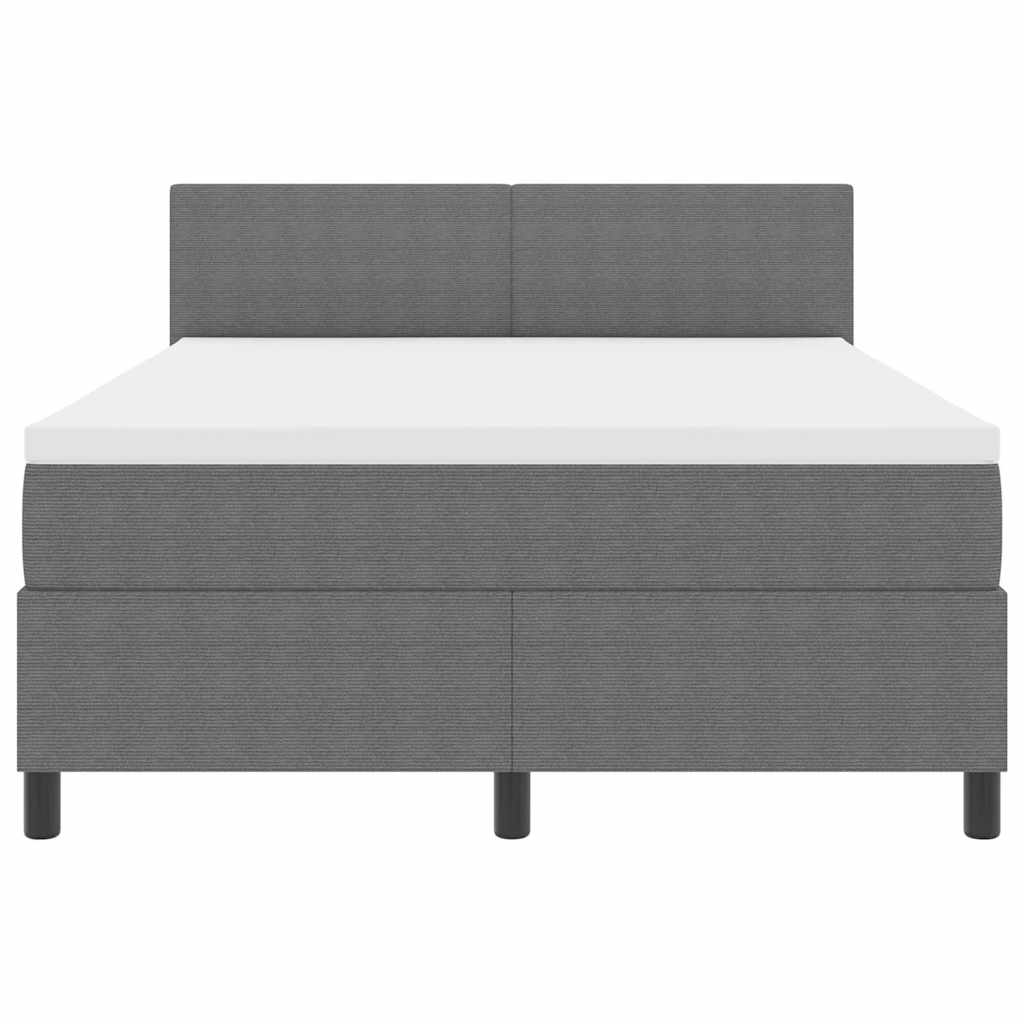 Postel s boxspringem s čelo Světle šedá a bílá 140 x 190 cm - obrázek 7