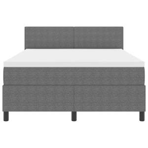 Postel s boxspringem s čelo Světle šedá a bílá 140 x 190 cm - obrázek 7