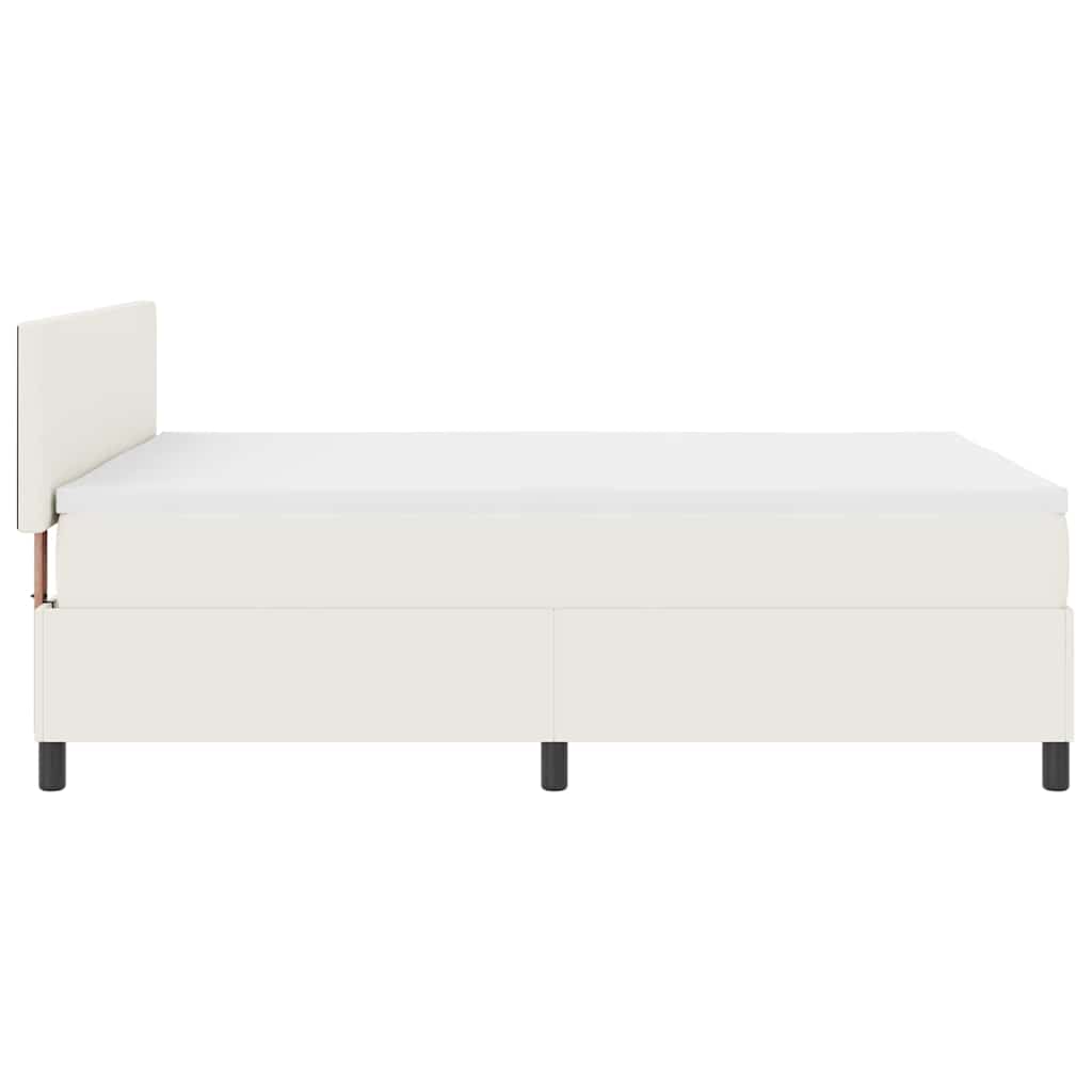 Postel s boxspringem s čelo Krémová a bílá 140 x 190 cm - obrázek 8