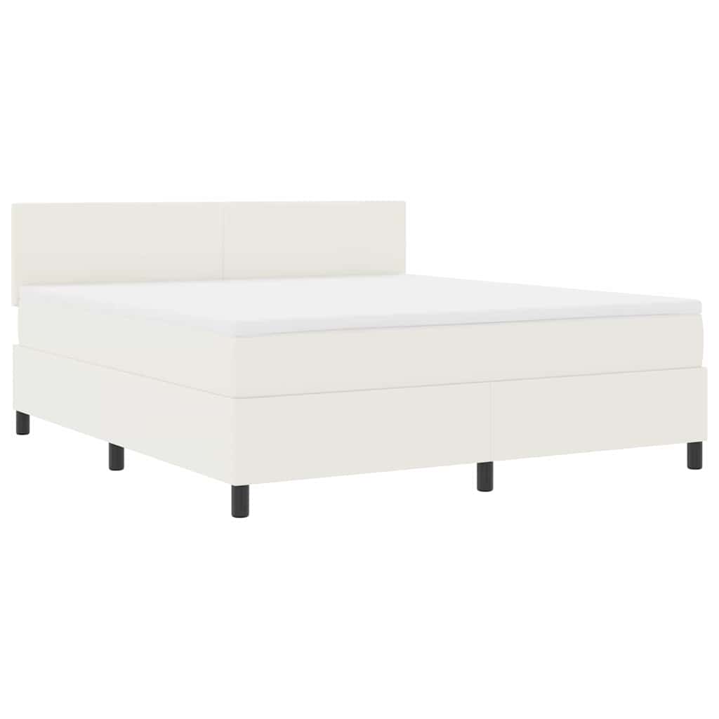 Thumbnail - vidaXL Boxspringbett Creme und Weiß 180 x 200 cm Cordstoff