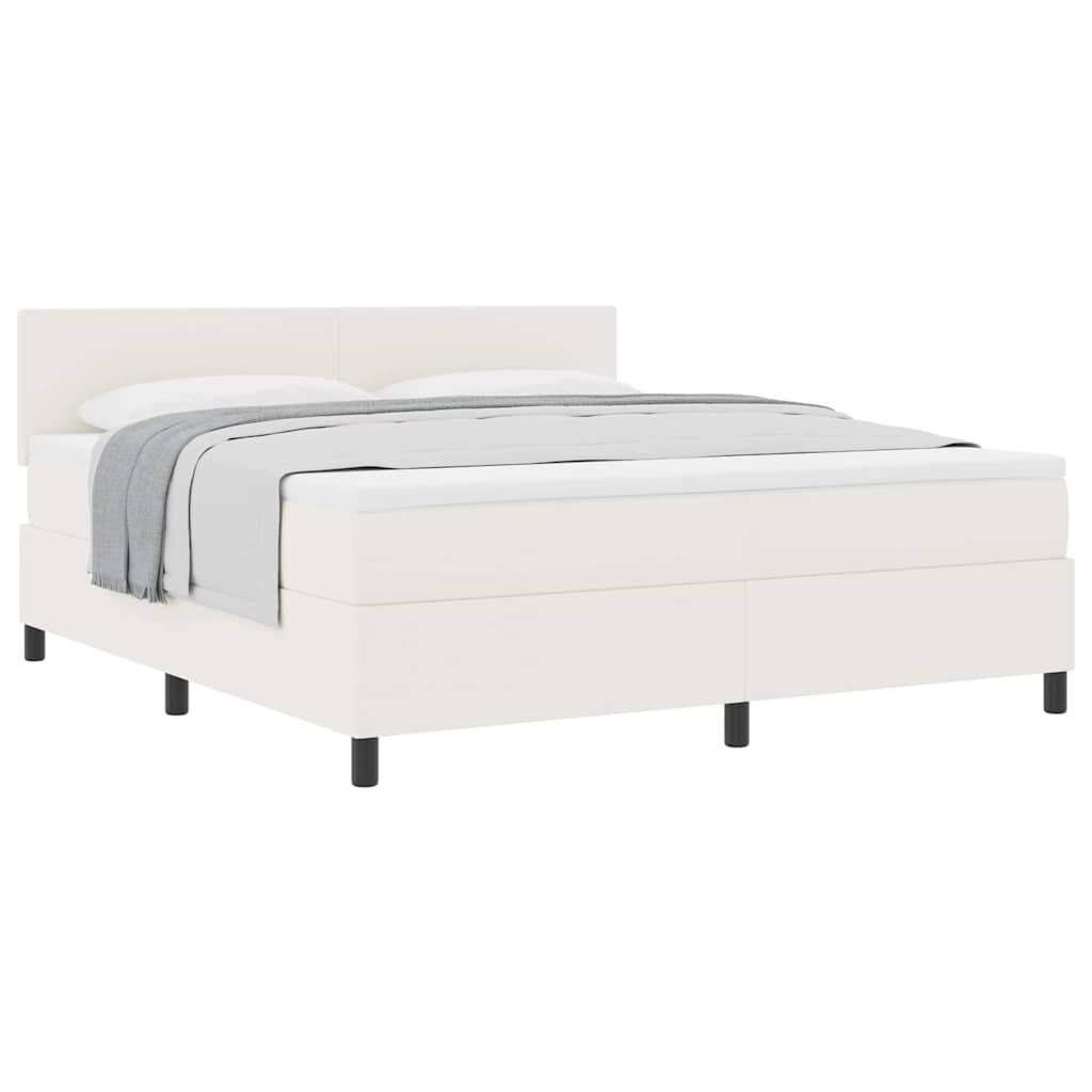 Thumbnail - vidaXL Boxspringbett Creme und Weiß 180 x 200 cm Cordstoff