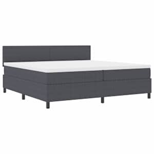 Postel s boxspringem s čelo Tmavě šedá a bílá 200 x 200 cm - obrázek 2