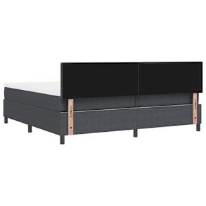Postel s boxspringem s čelo Tmavě šedá a bílá 200 x 200 cm - obrázek 9