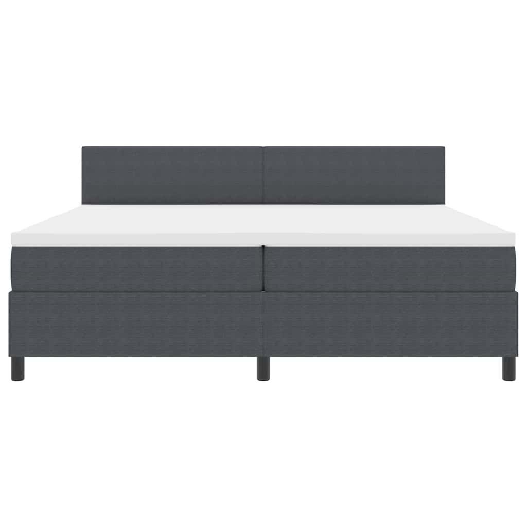 Postel s boxspringem s čelo Tmavě šedá a bílá 200 x 200 cm - obrázek 7