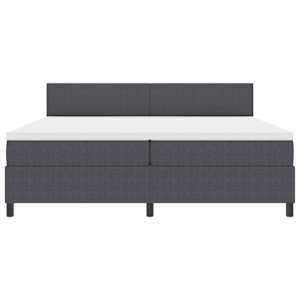 Postel s boxspringem s čelo Tmavě šedá a bílá 200 x 200 cm - obrázek 7