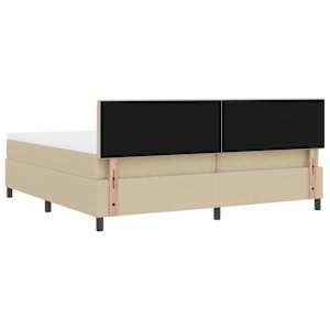 Postel s boxspringem s čelo Světle šedá a bílá 200 x 200 cm - obrázek 9