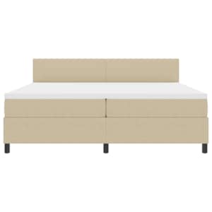Postel s boxspringem s čelo Světle šedá a bílá 200 x 200 cm - obrázek 7