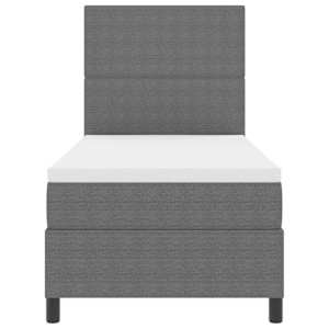 Postel s boxspringem s čelo Světle šedá a bílá 80 x 200 cm - obrázek 7