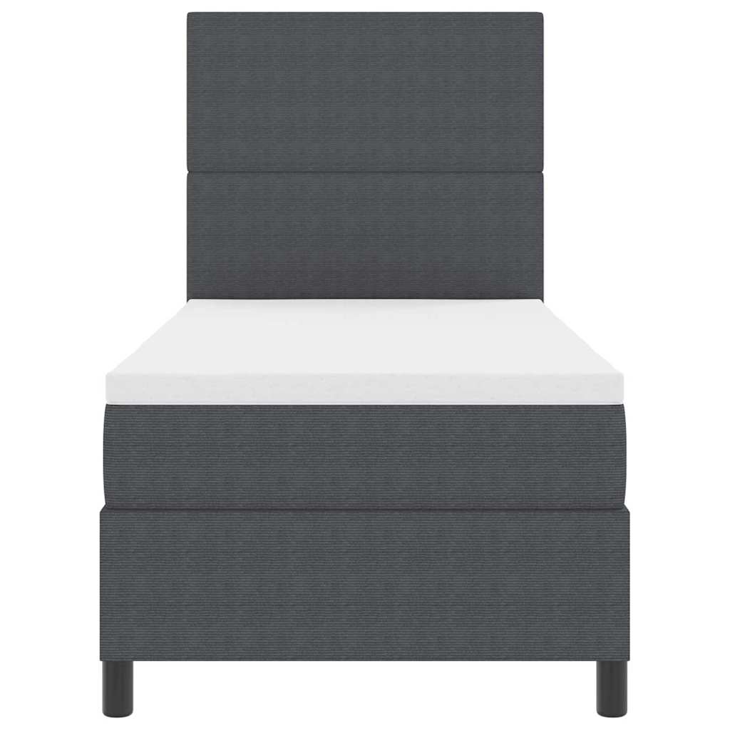 Postel s boxspringem s čelo Tmavě šedá a bílá 100 x 200 cm - obrázek 7