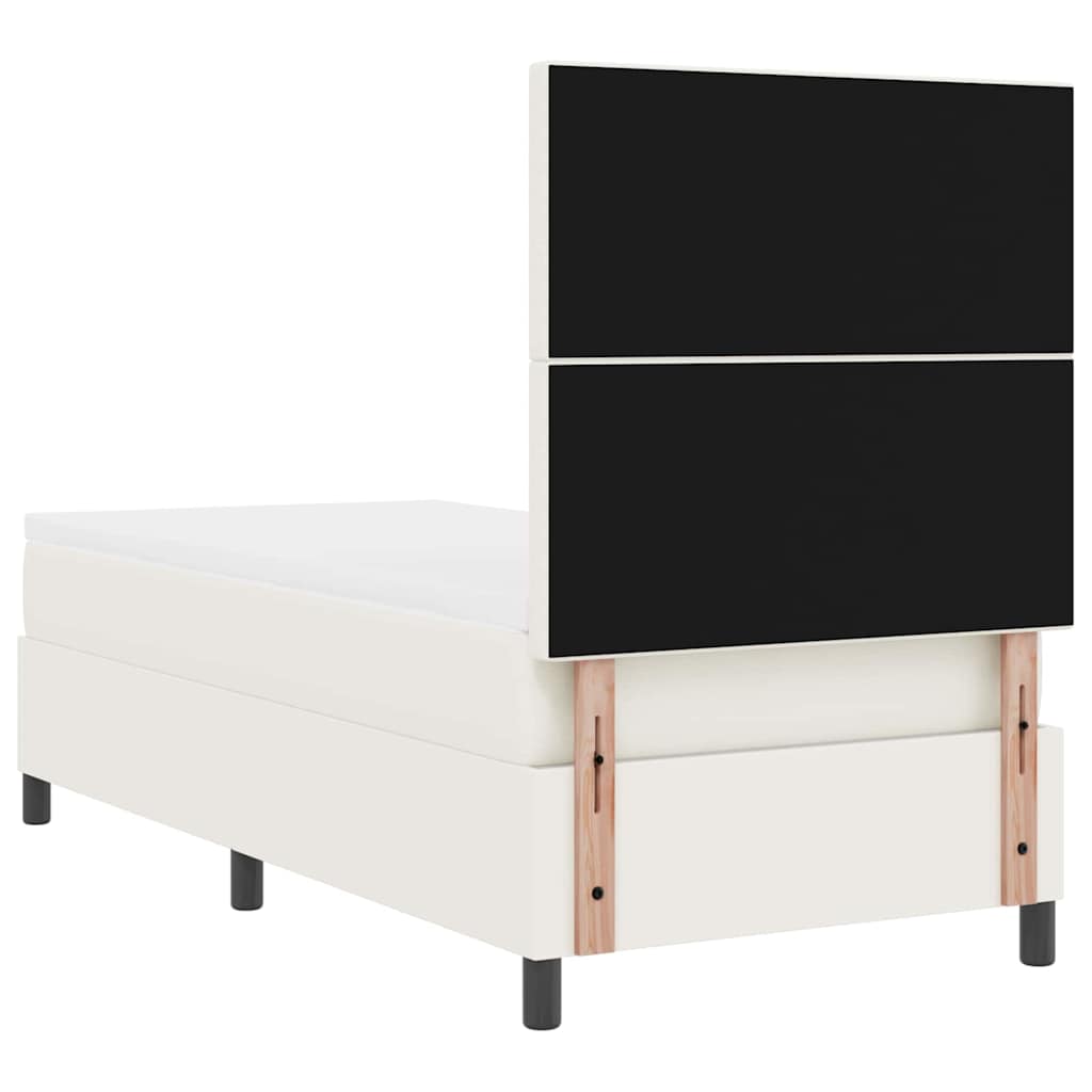 Postel s boxspringem s čelo Krémová a bílá 100 x 200 cm - obrázek 9