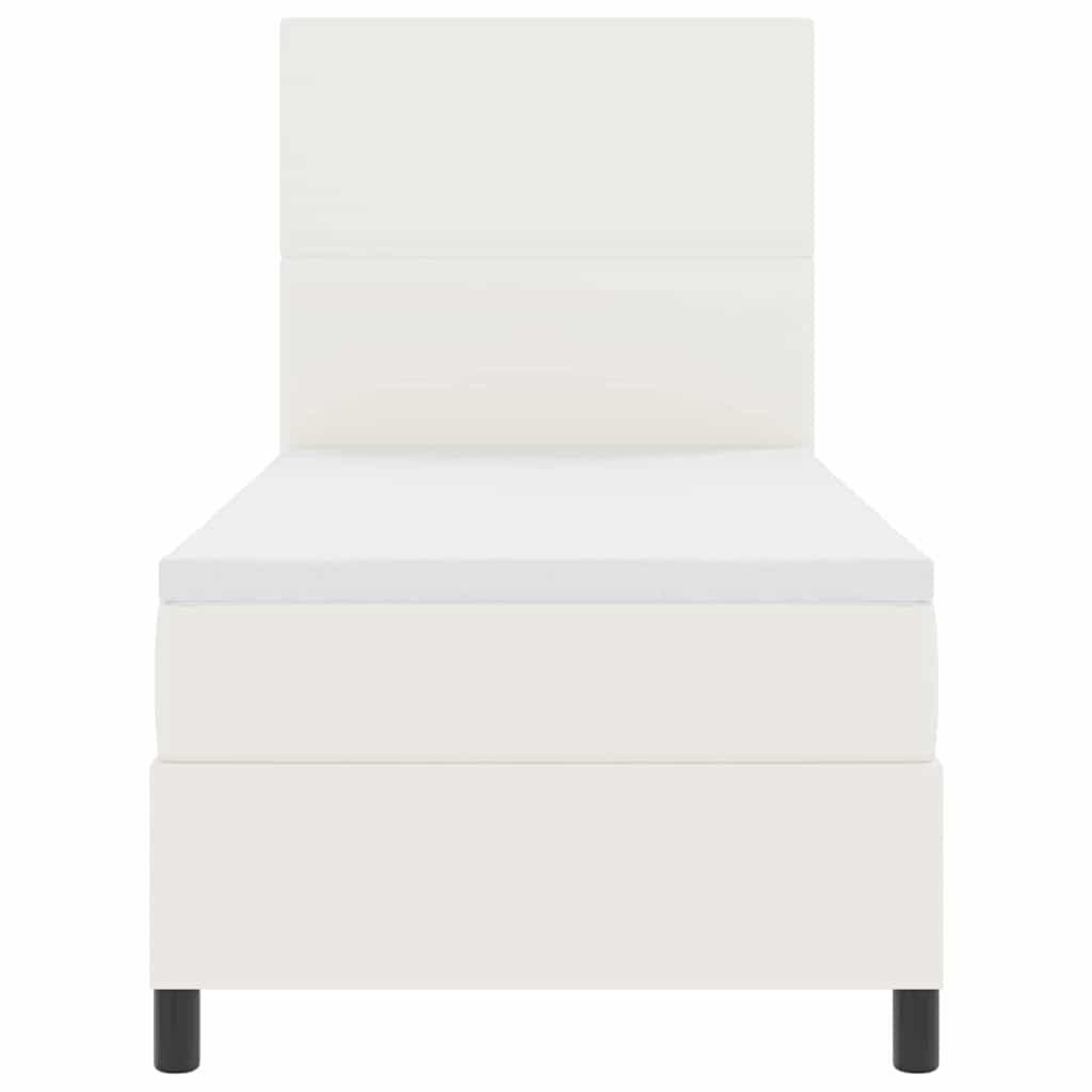 Postel s boxspringem s čelo Krémová a bílá 100 x 200 cm - obrázek 7