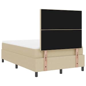 Postel s boxspringem s čelo Světle šedá a bílá 120 x 190 cm - obrázek 9