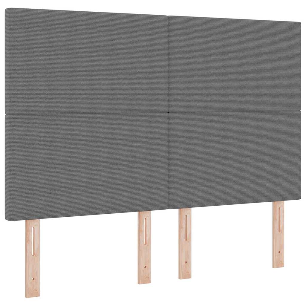 Postel s boxspringem s čelo Světle šedá a bílá 140 x 190 cm - obrázek 6