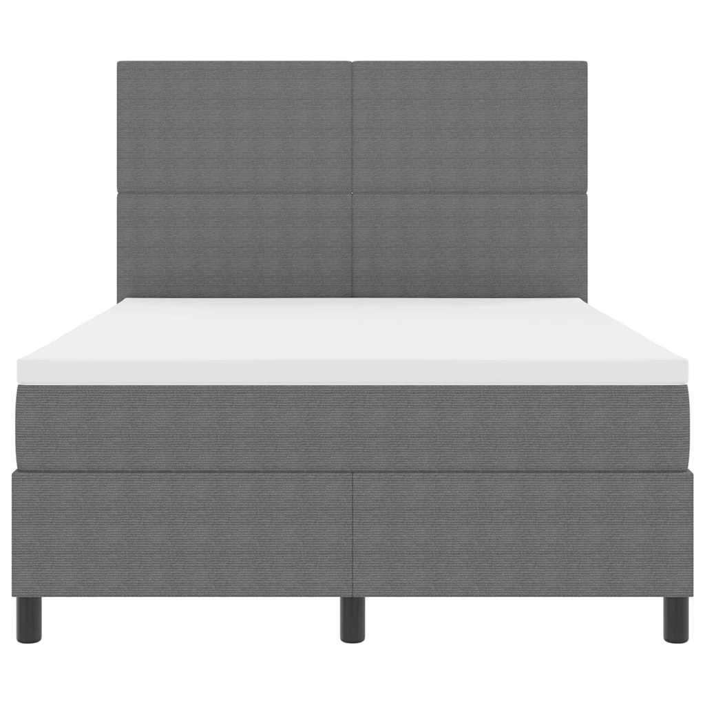 Postel s boxspringem s čelo Světle šedá a bílá 140 x 190 cm - obrázek 7
