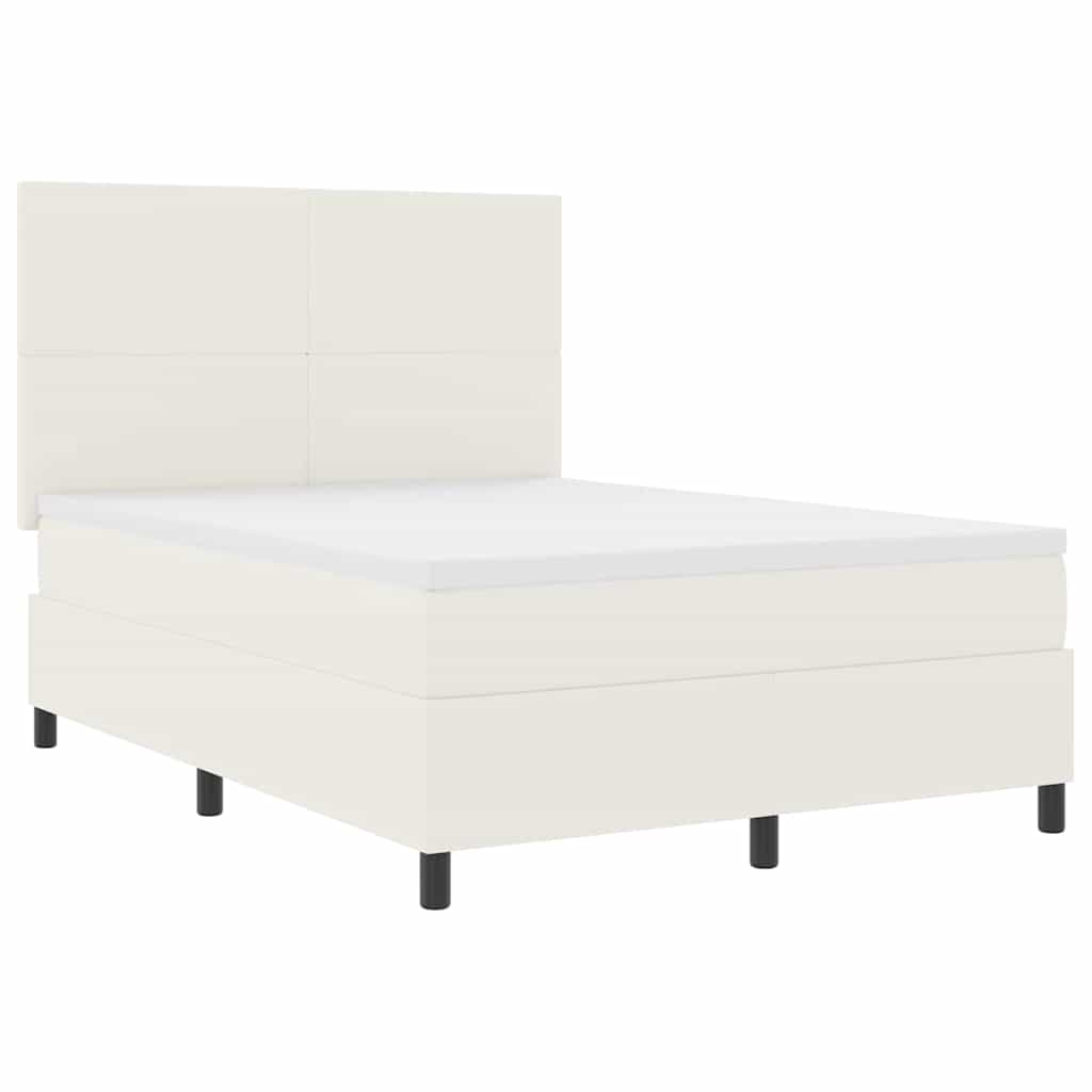 Thumbnail - vidaXL Boxspringbett Creme und Weiß 140 x 190 cm Cordstoff