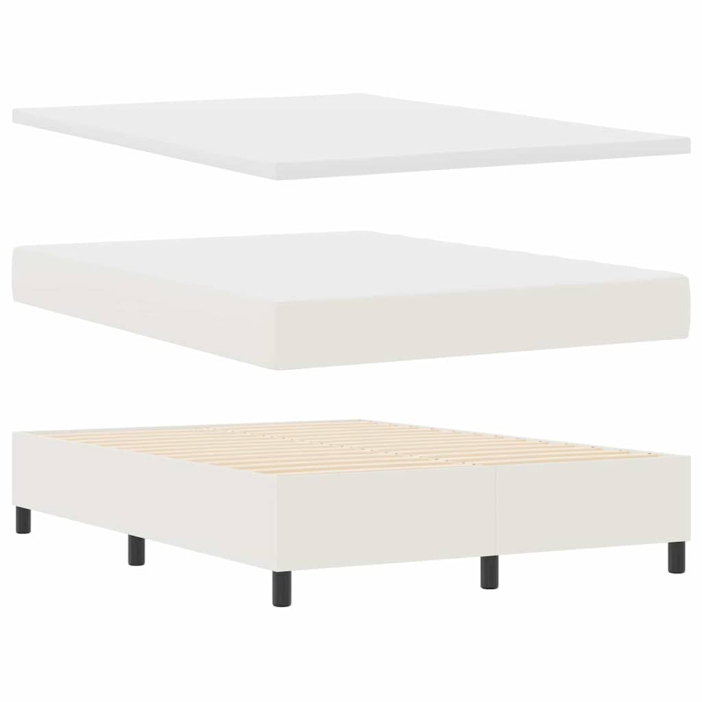 Postel s boxspringem s čelo Krémová a bílá 140 x 190 cm - obrázek 5