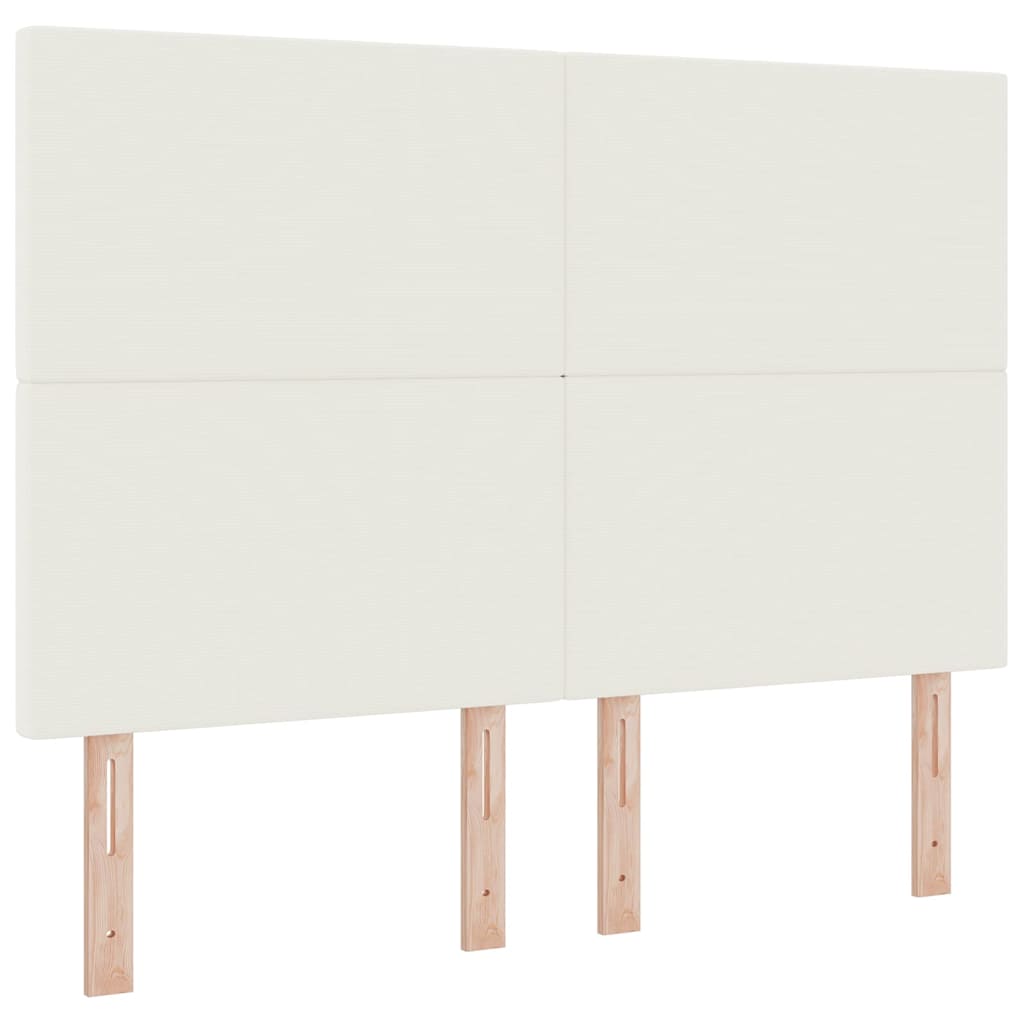 Postel s boxspringem s čelo Krémová a bílá 140 x 190 cm - obrázek 6