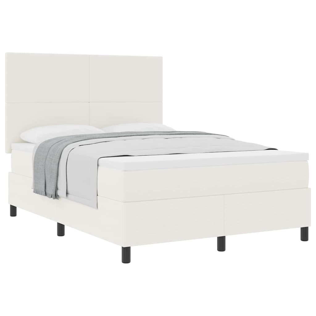 Thumbnail - vidaXL Boxspringbett Creme und Weiß 140 x 190 cm Cordstoff