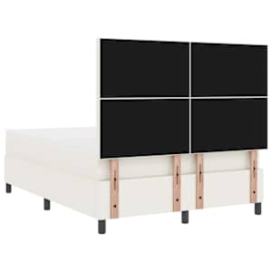 Postel s boxspringem s čelo Krémová a bílá 140 x 200 cm - obrázek 9
