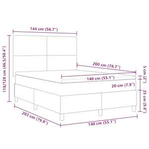 Postel s boxspringem s čelo Krémová a bílá 140 x 200 cm - obrázek 12